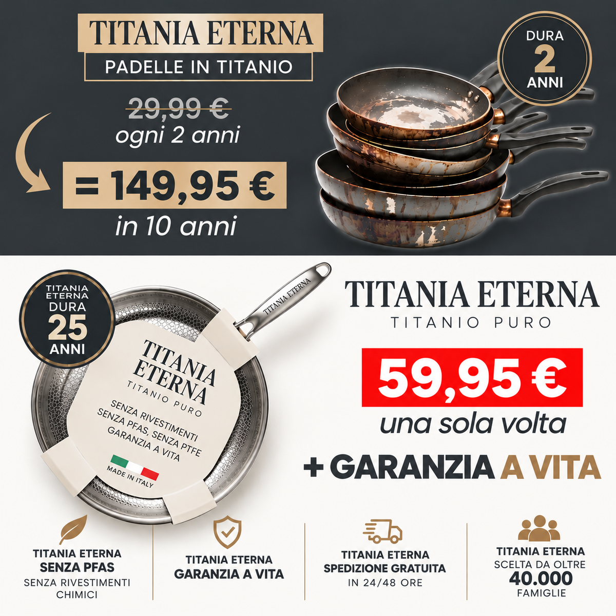 La Padella in Titanio Puro – Titania Eterna®